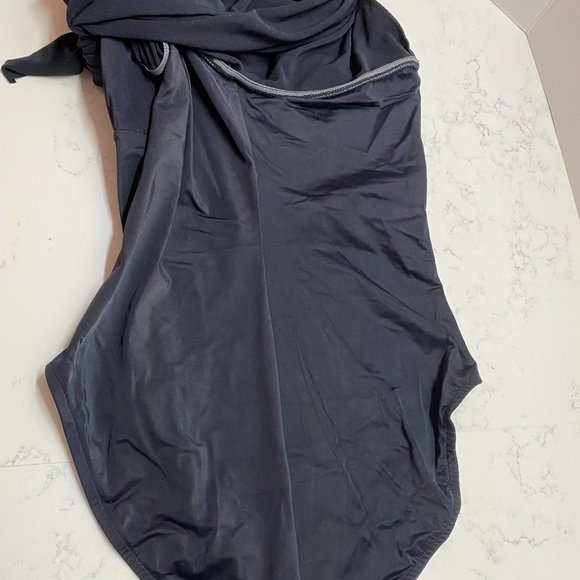 Magicsuit Black One-Shoulder Ring Swimdress with Side Tie - Picture 11 of 12